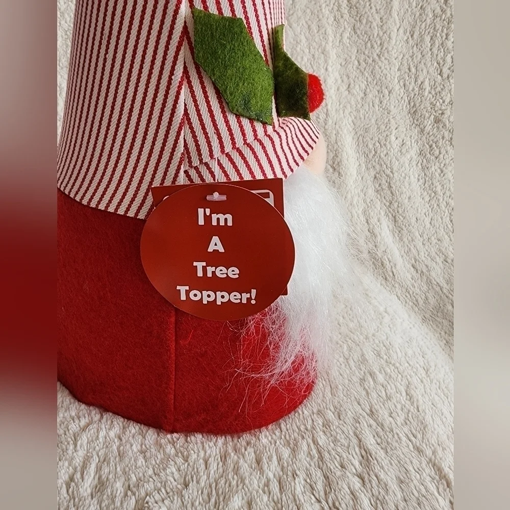 New large Christmas tree topper Gnome for holidays 18 in long